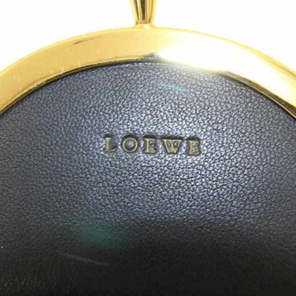 LOEWE Coin Case Anagram Yellow Swede Purse Ladies Gamaguchi Pleated - Picture 3 of 7